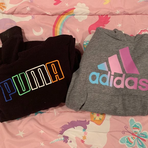 x2 Kids Hoodies Adidas & Puma Size 6 - Picture 1 of 3